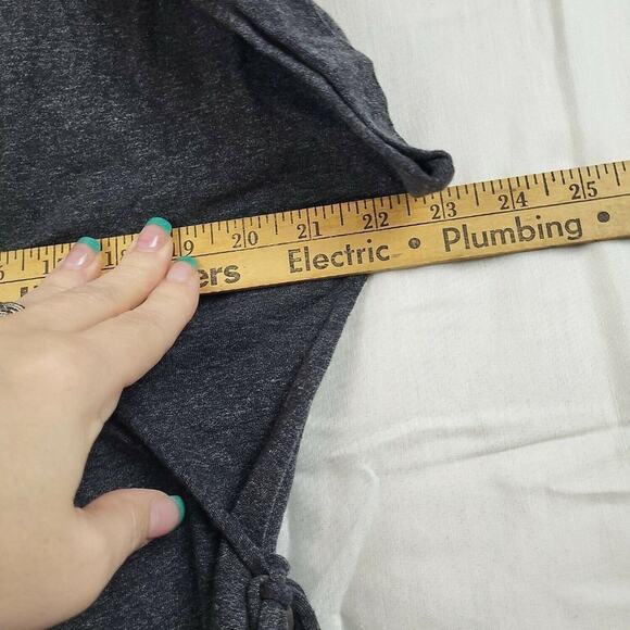 Caslon Women's Size M Short Cap Sleeve Tie Waist Peplum Blouse Gray Marl New - Picture 10 of 10